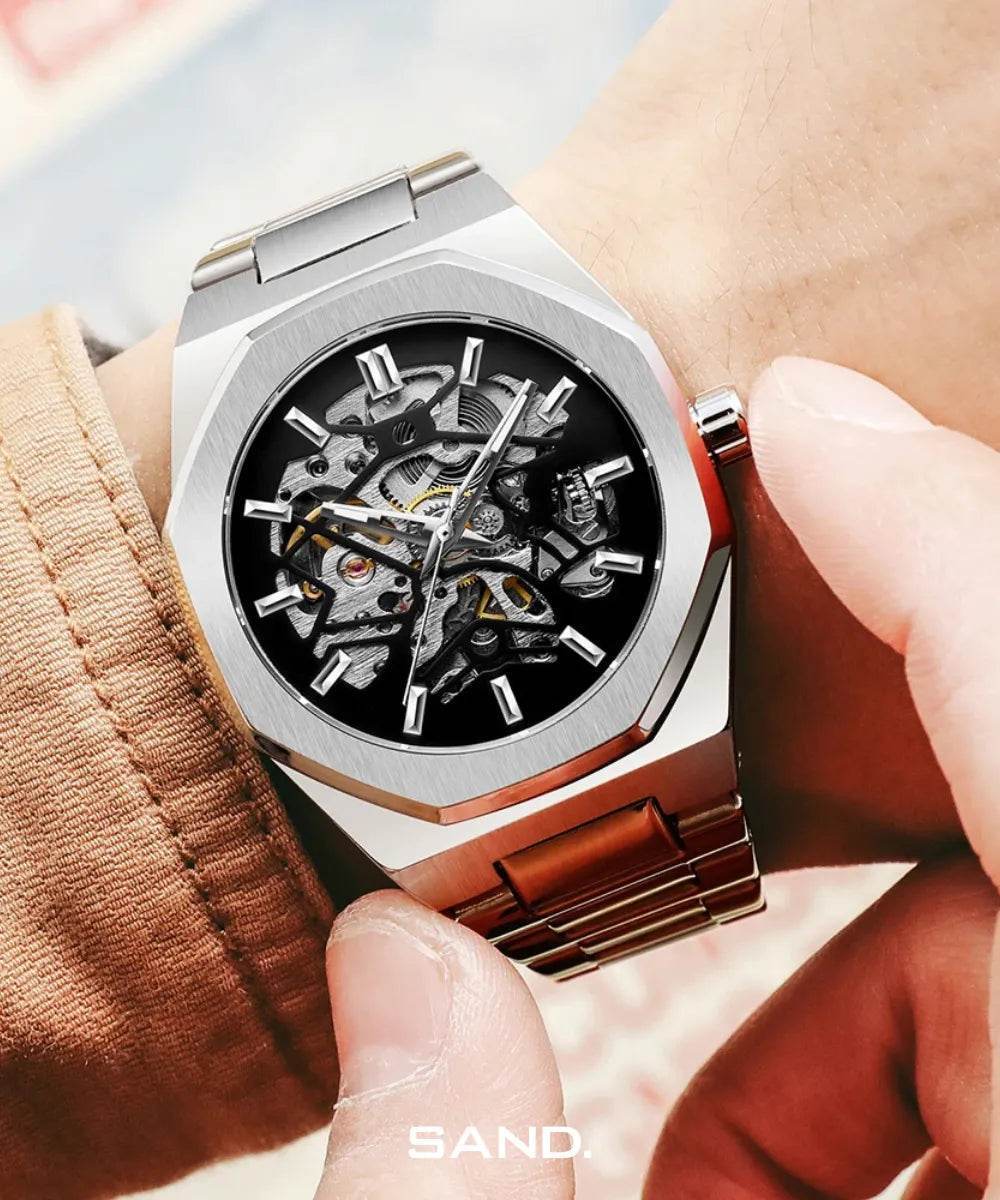 Sand Automatic Skeleton Oak Silver - Sand Watches