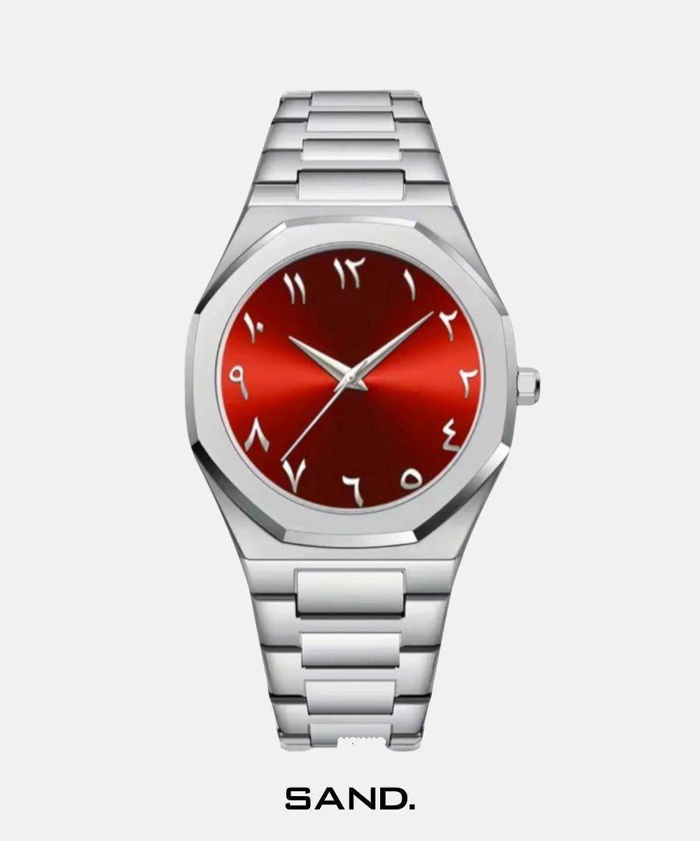 Sand Silver Arabic Red - Sand Watches