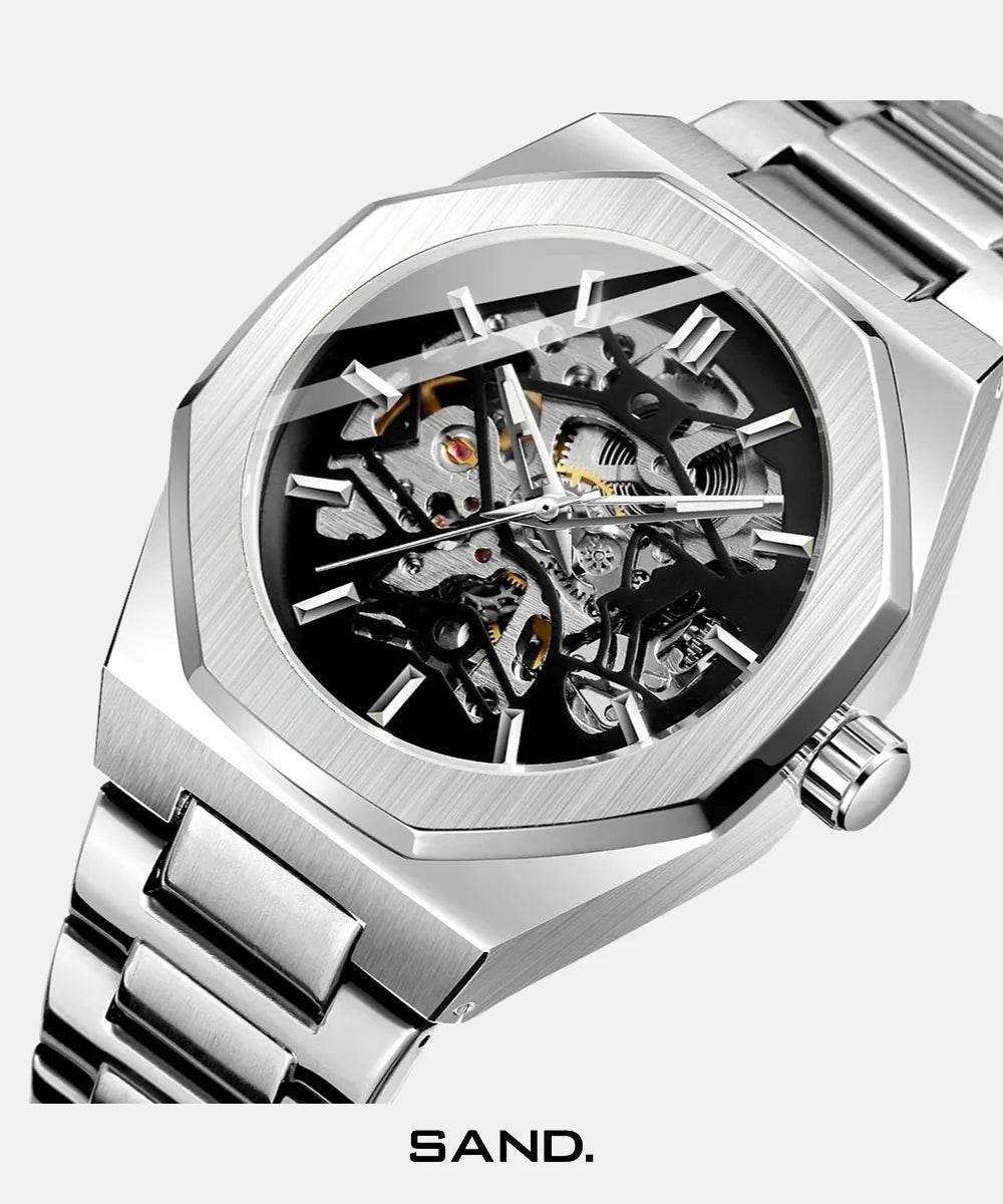Sand Automatic Skeleton Oak Silver - Sand Watches