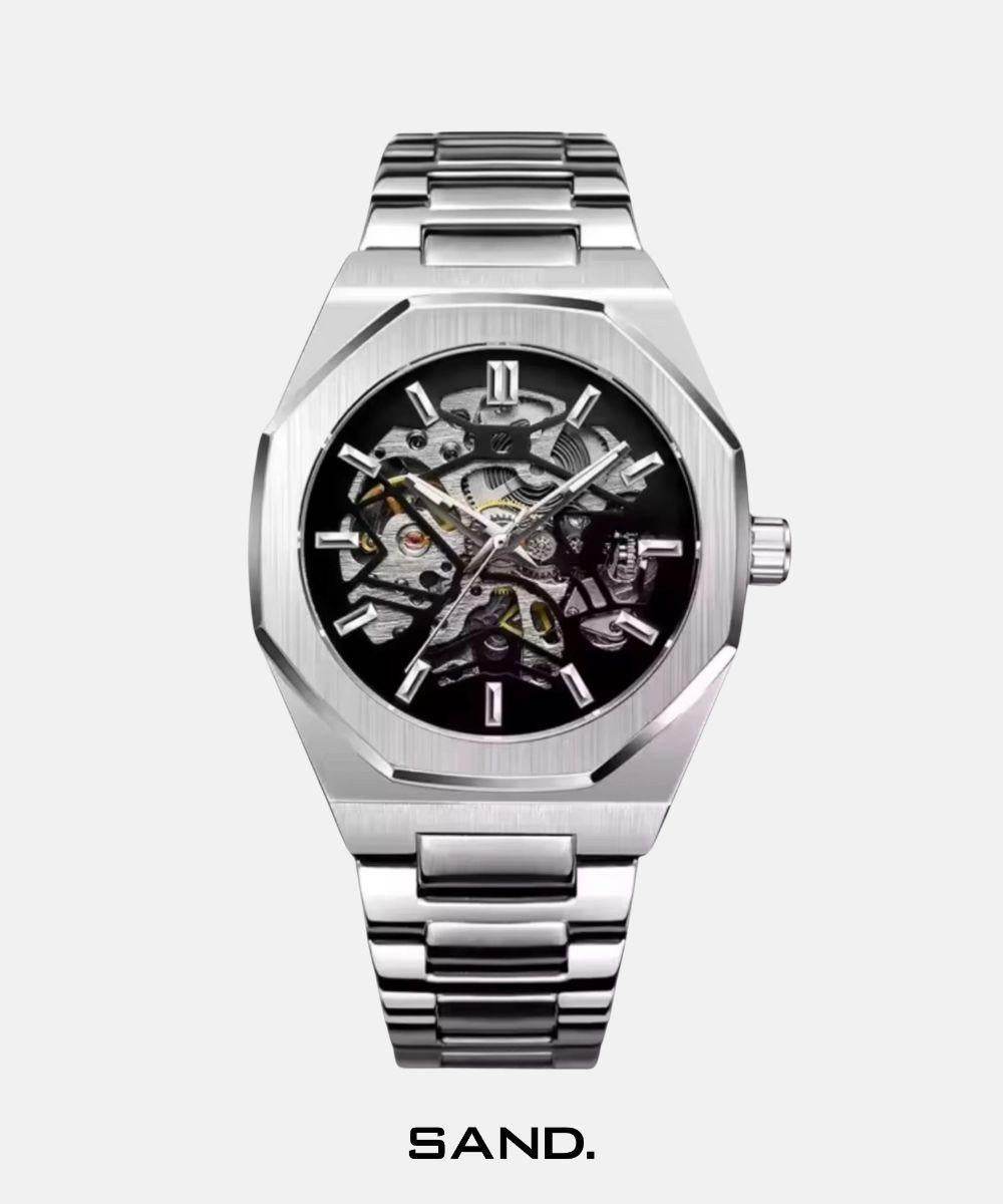 Sand Automatic Skeleton Oak Silver - Sand Watches