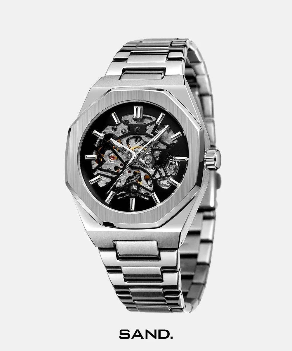 Sand Automatic Skeleton Oak Silver - Sand Watches
