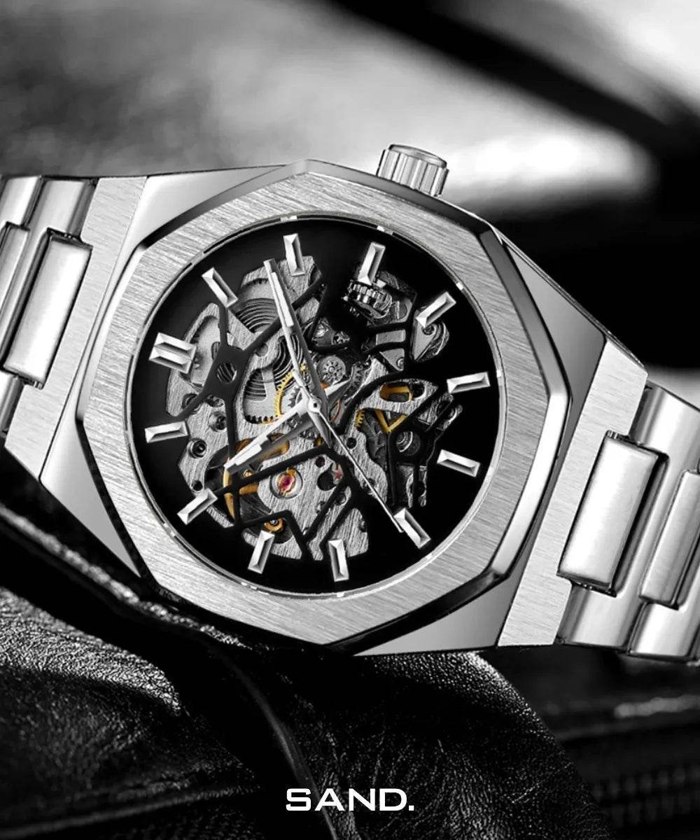 Sand Automatic Skeleton Oak Silver - Sand Watches