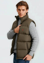 Men's Comfortable Puffer Vest - Olive Green - Sand Watches