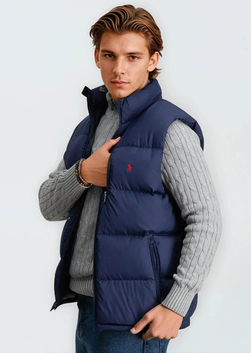 Men's Comfortable Puffer Vest - Olive Green - Sand Watches